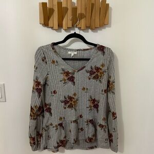 Women’s Maurices Gray Floral Blouse, Size S